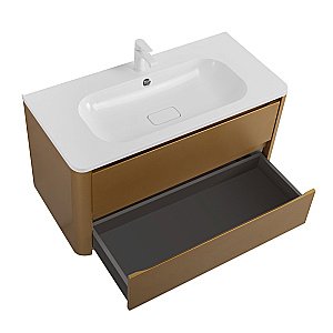 Тумба с раковиной Cezares RELAX 100 брашированное золото для ванной в интернет-магазине Sanbest