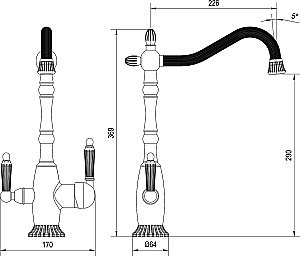 Смеситель для кухни Zorg Sanitary ZR 349 YF Сатин купить в интернет-магазине сантехники Sanbest