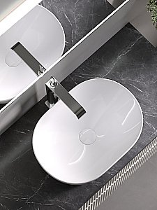 Тумба с раковиной Sancos SNOB R 80 со столешницей, бежевая матовая для ванной в интернет-магазине Sanbest