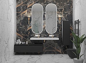 Тумба с раковиной Armadi Art Flat 80 антрацит глянец для ванной в интернет-магазине Sanbest