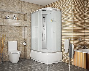 Душевая кабина Niagara NG-7310 Eco, левая, белая, 120x80, с тропическим душем купить в интернет-магазине Sanbest