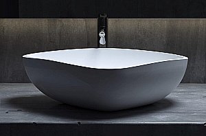 Раковина накладная Salini Gloria 06 1102206M 56 из искусственного камня S-Stone, белая матовая купить в интернет-магазине Sanbest