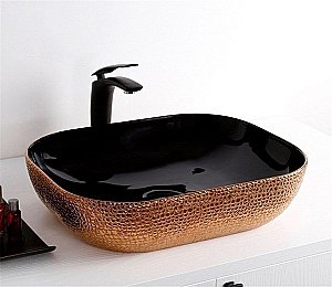 Раковина накладная Ceramalux NC 50 D1302H024 медь, черная купить в интернет-магазине Sanbest