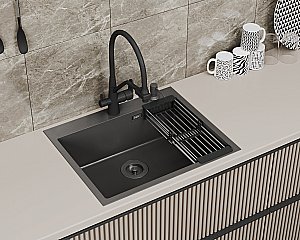 Кухонная мойка D&K 60х50 DKS605006 графит купить в интернет-магазине сантехники Sanbest