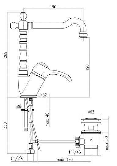 Смеситель для раковины Webert Aurora AU831702010 купить в интернет-магазине сантехники Sanbest