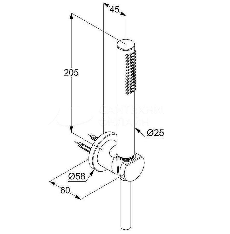 Душевой гарнитур Kludi Nova Fonte Puristic 2085039-15 черный купить в интернет-магазине сантехники Sanbest
