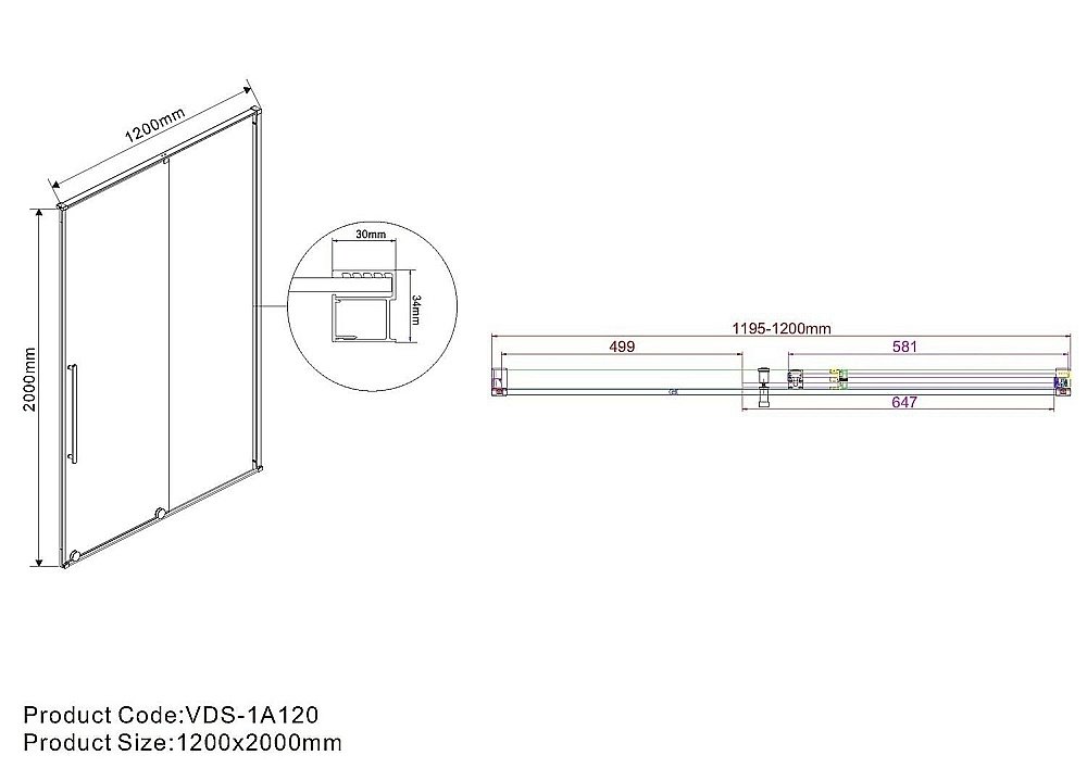 Душевая дверь Vincea ARNO VPS-1A 120 хром/прозрачное купить в интернет-магазине Sanbest