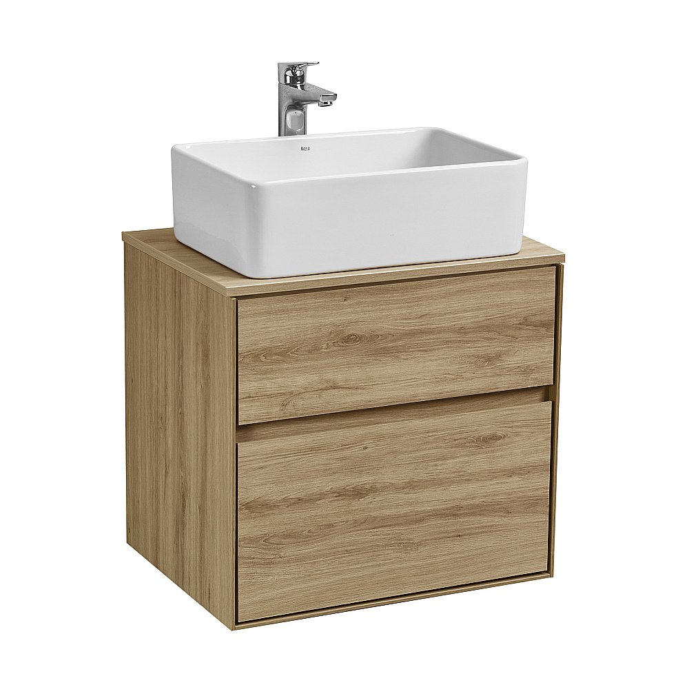 Тумба со столешницей Акватон Либерти 60 дуб эльвезия для ванной в интернет-магазине Sanbest