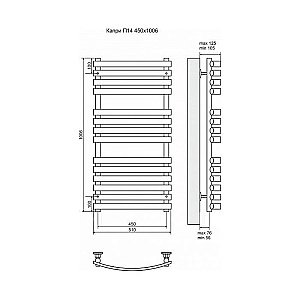Полотенцесушитель электрический Terminus Капри П14 450x1006 левый/правый купить в интернет-магазине сантехники Sanbest