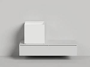 Раковина накладная Salini ARMONIA SQUARE TOP 03 S-Sense 130513TG 45 без отверстия под смеситель, белая купить в интернет-магазине Sanbest