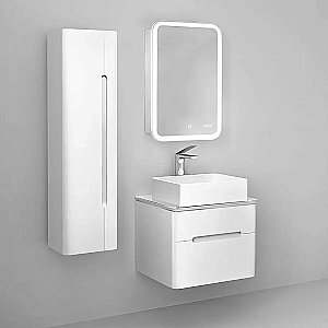 Зеркальный шкаф Jorno Bosko 50 Bos.03.50/W белый купить в интернет-магазине сантехники Sanbest