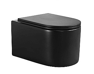 Унитаз подвесной CeruttiSpa TANARO Aria MB CT9238 безободковый, с крышкой микролифт, черный матовый купить в интернет-магазине Sanbest