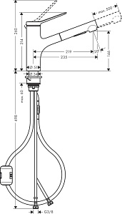 Смеситель для кухни Hansgrohe Zesis M33 74800800 нержавеющая сталь купить в интернет-магазине сантехники Sanbest