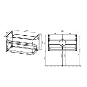 Тумба с раковиной Vincea Chiara 80 G.Stone для ванной в интернет-магазине Sanbest