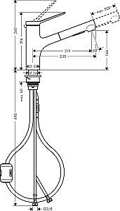 Смеситель для кухни Hansgrohe Zesis M33 74800800 нержавеющая сталь купить в интернет-магазине сантехники Sanbest