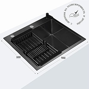 Кухонная мойка CeruttiSpa GLORIA50B nano black CT11256 графит купить в интернет-магазине сантехники Sanbest