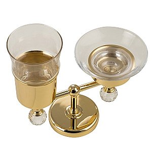 Держатель со стаканом и мыльницей Migliore Amerida ML.AMR-60.410.DO золото/swarovski купить в интернет-магазине сантехники Sanbest