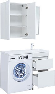 Тумба с раковиной Aquanet Вега 110 329123 белая для ванной в интернет-магазине Sanbest