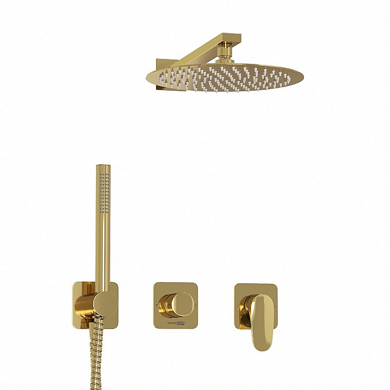 Душевая система WasserKRAFT Neckar 2100 SET2830 золото купить в интернет-магазине сантехники Sanbest