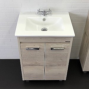 Тумба с раковиной Comforty Марио 00-00005206 60 дуб дымчатый для ванной в интернет-магазине Sanbest