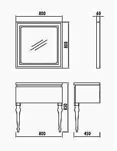 Консоль с раковиной Creavit Art 80 черная для ванной в интернет-магазине сантехники Sanbest