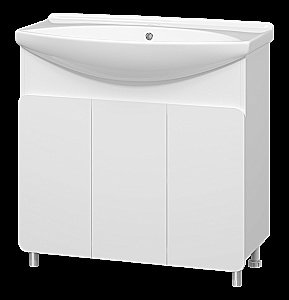 Тумба с раковиной Misty Чегет - 85 П-Чег-01085-011 белая для ванной в интернет-магазине Sanbest