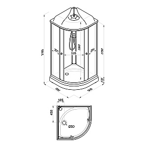 Душевая кабина Niagara Light L90/17 90х90 стекло прозрачное/профиль матовый хром купить в интернет-магазине Sanbest