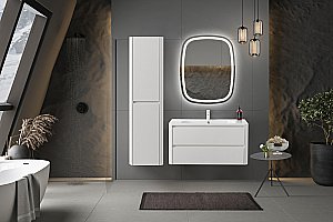 Тумба с раковиной Cezares RELAX 80 Bianco Lucido для ванной в интернет-магазине Sanbest