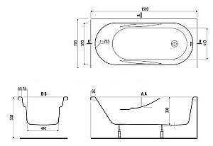 Акриловая ванна Mito Red 150х70 63375 белая купить в интернет-магазине Sanbest