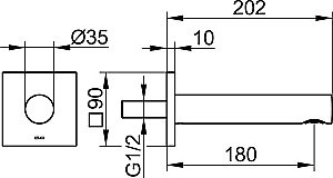 Излив KEUCO IXMO 59545010102 хром купить в интернет-магазине сантехники Sanbest