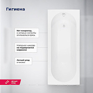 Ванна акриловая Aquanet Nexus 362753 165х70 белая с каркасом купить в интернет-магазине Sanbest