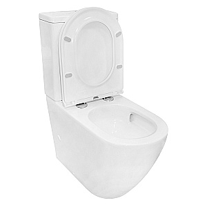 Унитаз напольный Azario Grado AZ-2141 UQ1 белый, безободковый, с бачком, с крышкой микролифт, слив торнадо купить в интернет-магазине Sanbest