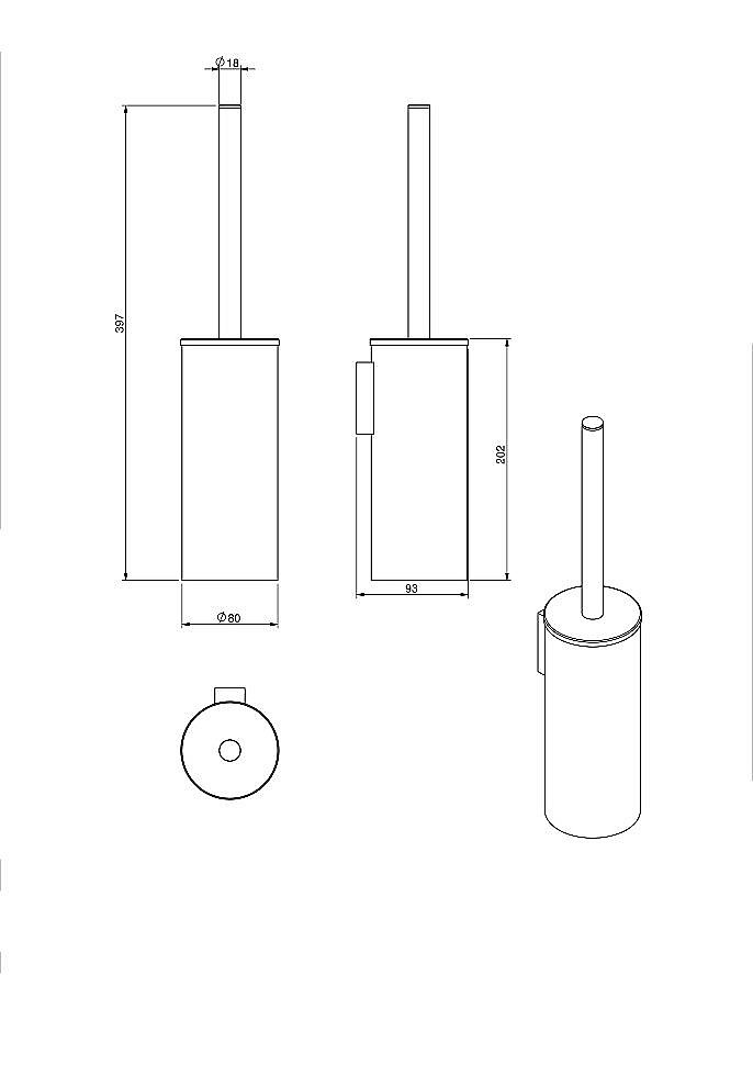 Ершик для туалета Langberger Accessories 70672 хром купить в интернет-магазине сантехники Sanbest