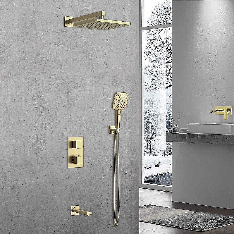 Душевая система Vincea Next VSFW-1N3TBG брашированное золото купить в интернет-магазине сантехники Sanbest