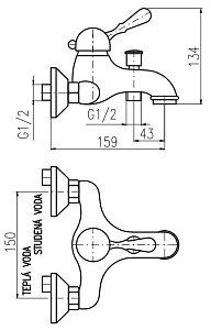 Смеситель для ванны RAV-Slezak LABE L054.5SM купить в интернет-магазине сантехники Sanbest