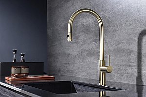 Смеситель для кухни Paulmark Galant Ga213077-LG светлое золото купить в интернет-магазине сантехники Sanbest