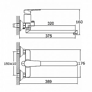 Смеситель для ванны Orange Sofi 2.0 M46-211cr купить в интернет-магазине сантехники Sanbest