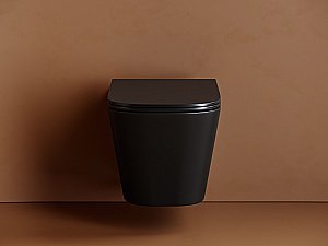 Унитаз подвесной Ceramica Nova Union CN4009TMB черный матовый, с крышкой микролифт, безободковый, слив-торнадо купить в интернет-магазине Sanbest