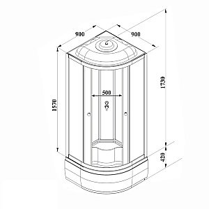 Душевая кабина Parly Bianco BETT921 90х90 стекло матовое/профиль матовый хром купить в интернет-магазине Sanbest
