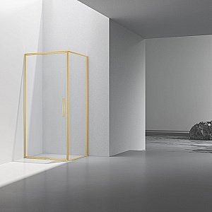 Душевой уголок Vincea Slim 8mm VSR-4SLP9010CLG 100x90 профиль брашированное золото/стекло прозрачное купить в интернет-магазине Sanbest