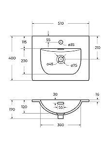 Тумба с раковиной BelBagno MARINO-CER-MINI-500-2C-SO-BO-P Bianco Opaco для ванной в интернет-магазине Sanbest