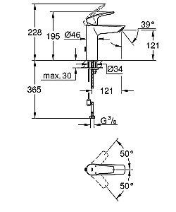 Смеситель для раковины Grohe Eurosmart 23323003 хром купить в интернет-магазине сантехники Sanbest