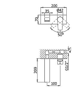 Смеситель для раковины Cezares NAUTIC-BLI-NOP черный матовый купить в интернет-магазине сантехники Sanbest
