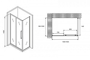 Душевой уголок Abber Schwarzer Diamant AG30160H-S100 160x100 купить в интернет-магазине Sanbest