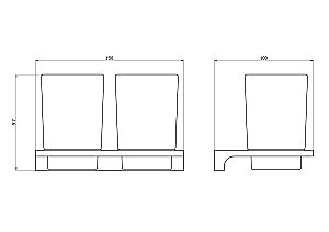 Два стакана для зубных щеток с держателем WONZON & WOGHAND ECLIPSE, Хром (WW-9128) купить в интернет-магазине сантехники Sanbest