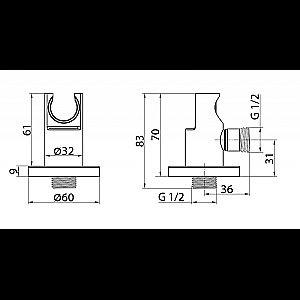 Гигиенический душ Elghansa Dynamic 34R1083-White (Set-51) белый купить в интернет-магазине сантехники Sanbest