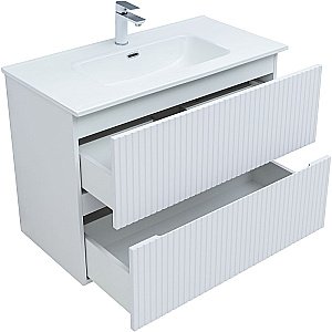 Тумба с раковиной Aquanet Джейн 90 313287 белая матовая для ванной в интернет-магазине Sanbest