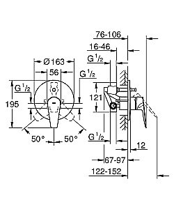Смеситель для душа Grohe BauEdge 2020 29079001 купить в интернет-магазине сантехники Sanbest