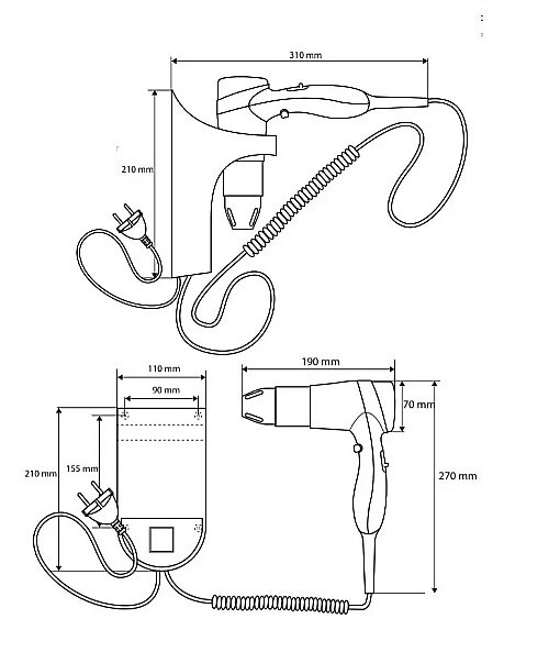 Фен Bemeta Hotel 945233066 белый/хром купить в интернет-магазине сантехники Sanbest
