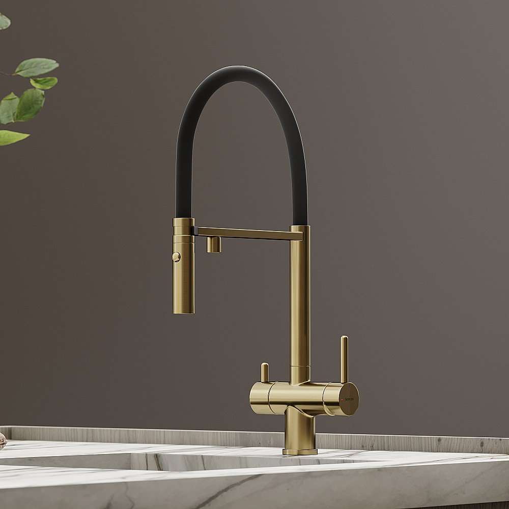 Смеситель для кухни Sancos Imola SC4010BGbh брашированное золото купить в интернет-магазине сантехники Sanbest